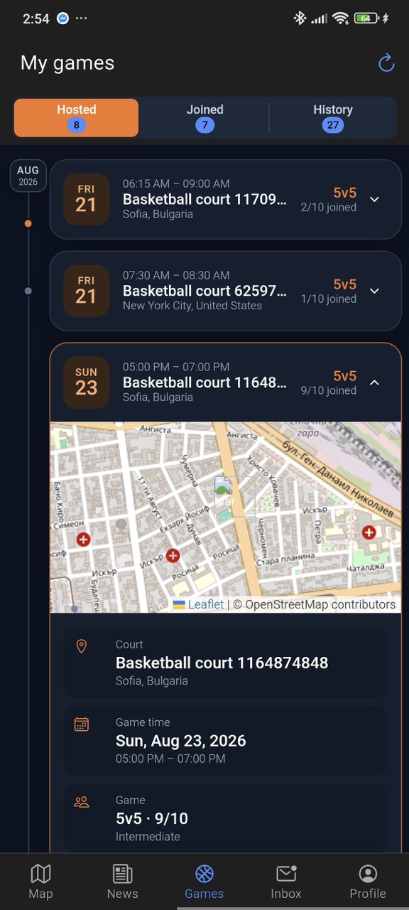 Find Game AT hosted games schedule